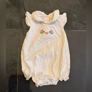 The Beaufort Bonnet Company Cream Bodysuit with Floral Embroidery Like New